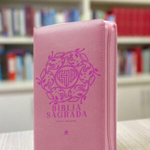 Bíblia Sagrada King James com zíper – Rosa